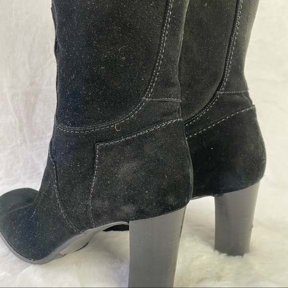 Stuart Weitzman Black Leather Heeled Boots - Picture 7 of 12